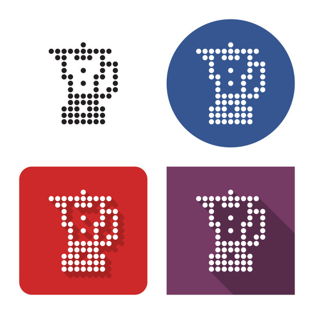 虚线图标搅拌机在四个变体图片下载