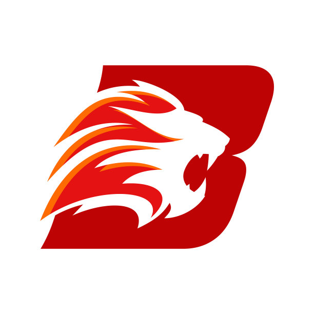 首字母b红色狮子标志图片下载