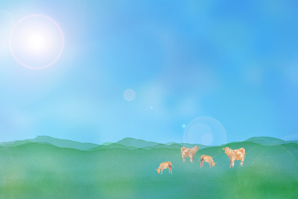 景观与牛图片下载