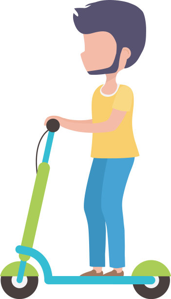 年轻人骑着电动车出行图片下载