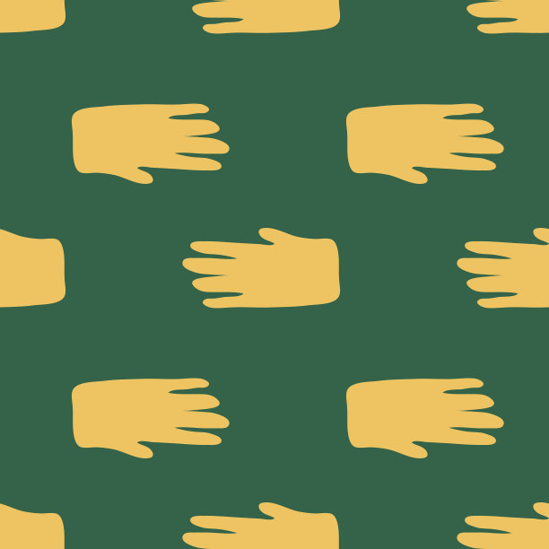 抽象的手形状在涂鸦风格无缝图案。一个人的手的剪影无尽的墙纸。图片下载