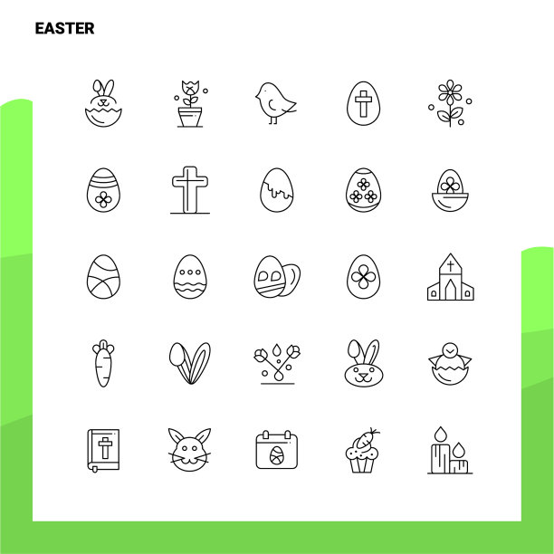 设置复活节线图标设置25图标极简主义图片下载