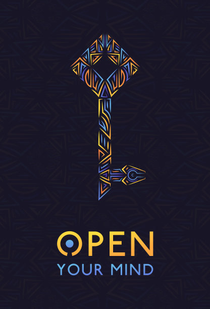 抽象线条艺术的关键符号与打开你心灵的文本。图片下载