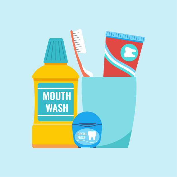 牙齿日常卫生工具的概念。图片下载