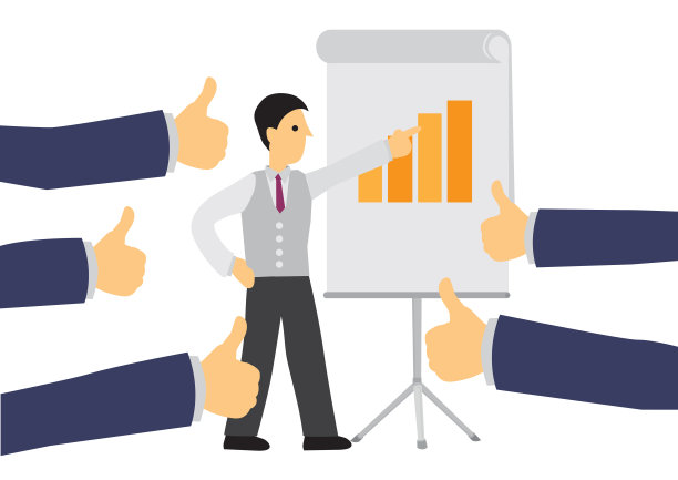 一个因销售业绩而受到表扬的商人。努力工作、认可或欣赏的概念。图片下载