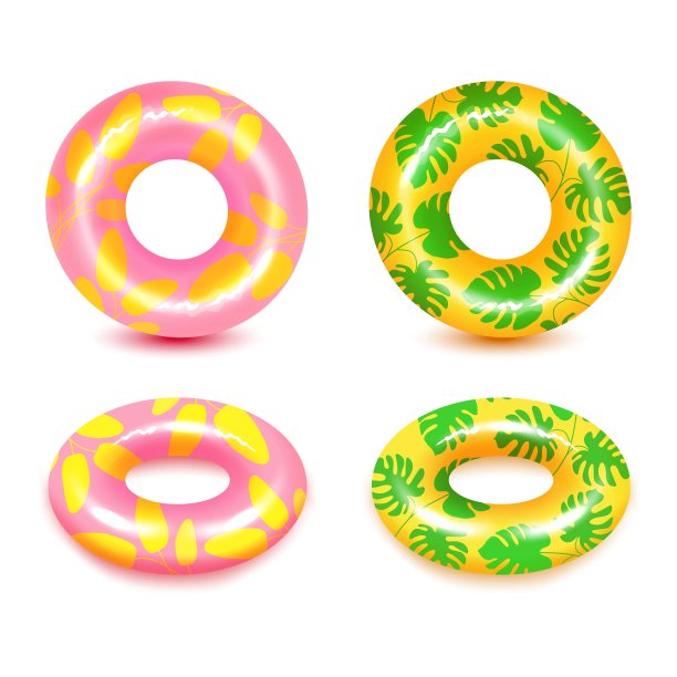白色背景上的彩色甜甜圈特写图片下载