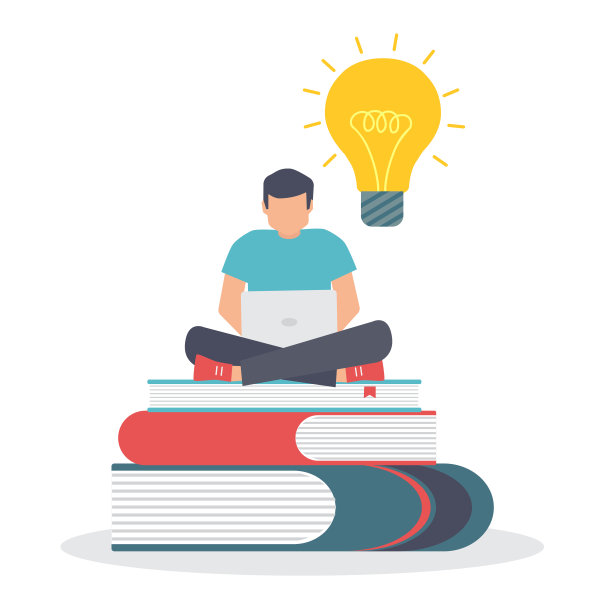 在线教育理念，在线培训课程，在线图书，远程教育，矢量插图图片下载