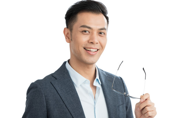 拿着眼镜的成熟商务男士图片下载