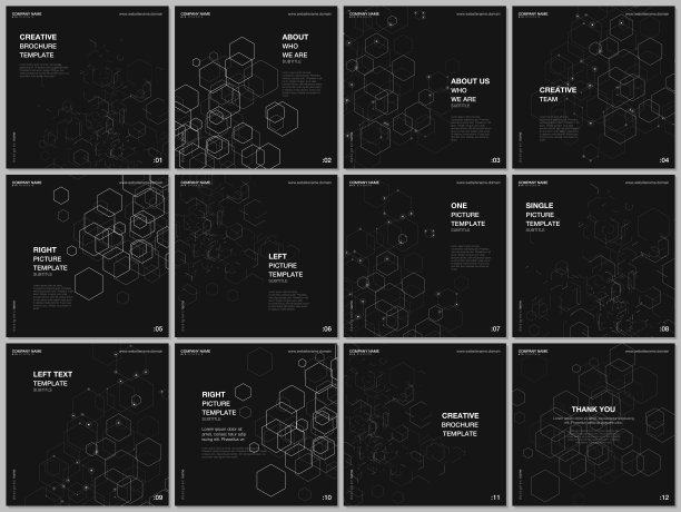 宣传册布局方形格式封面设计模板为方形传单传单，宣传册设计，报告，介绍，杂志封面。数字业务流程自动化概念矢量信息图图片下载