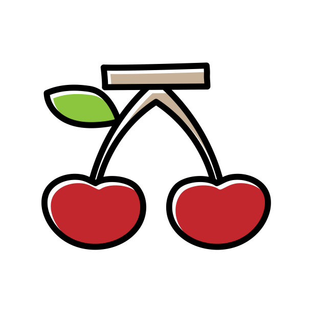 樱桃手绘图标矢量设计图片下载