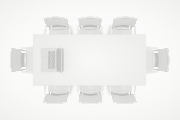 带椅子的会议桌，简约的概念图片下载