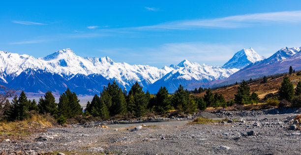 南阿尔卑斯山耸立在坎特伯雷图片下载