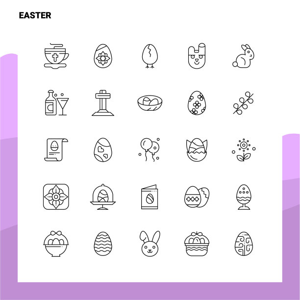 设置复活节线图标设置25图标极简主义图片下载