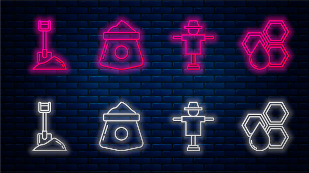 设线袋面粉稻草人铲在图片下载