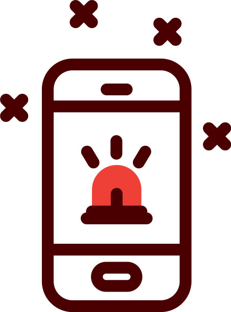 智能手机与红色警报设计图片下载