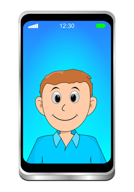 年轻人使用智能手机视频聊天- 3D插图图片下载