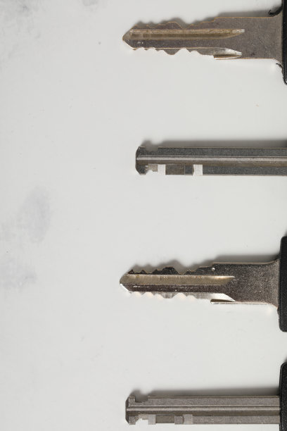 一对孤立在白色背景上的键图片下载