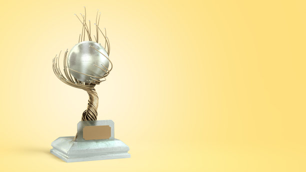 现代概念奖金编织树高脚杯与大珍珠3d渲染颜色梯度图片下载