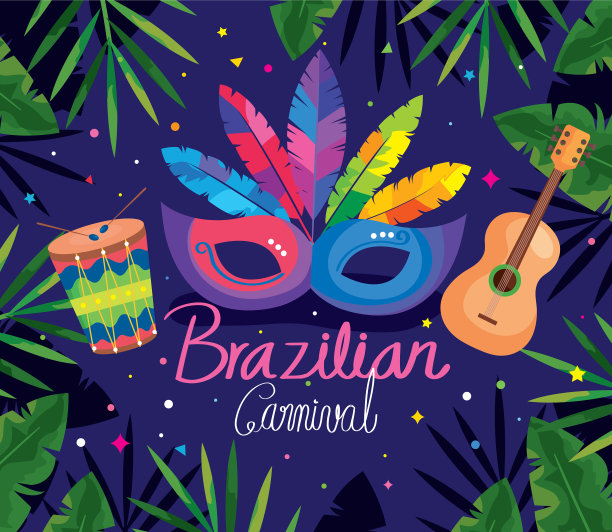 海报巴西狂欢节的面具和图片下载