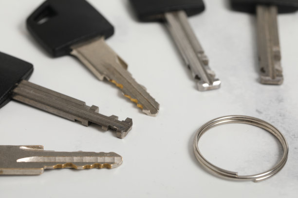 一对孤立在白色背景上的键图片下载