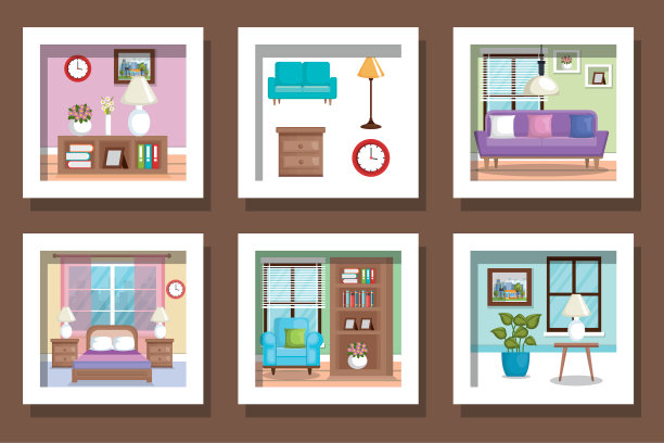 Bundle设计场景室内家居和图标图片下载