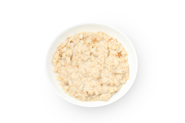 将煮熟的燕麦孤立放在白色背景上图片下载