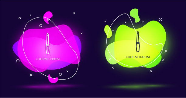 线指甲文件图标孤立在黑色背景图片下载