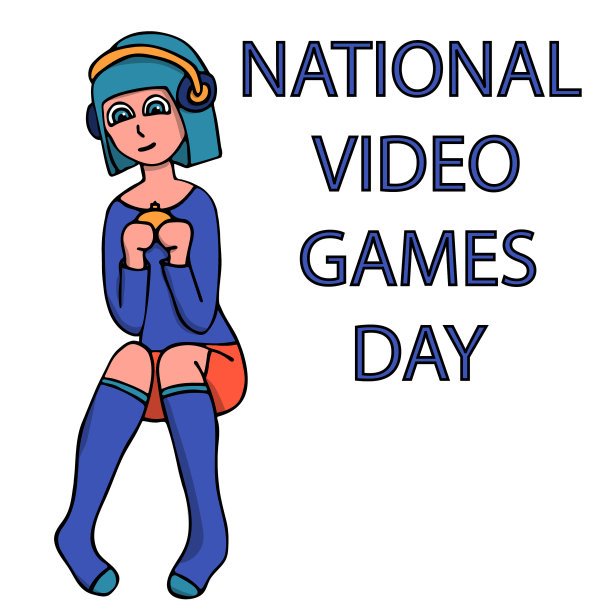 和一个女孩一起参加全国电玩日图片下载