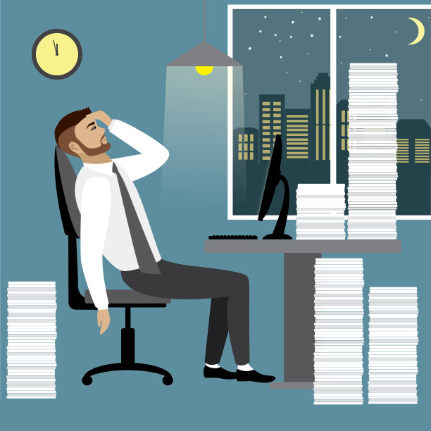 劳累过度的商人或上班族图片下载