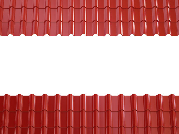 屋顶的瓦片孤立在白色的背景上。图片下载