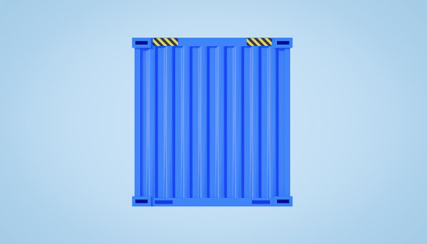 三维渲染的货物集装箱在颜色的背景。图片下载