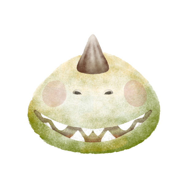 可爱的三角龙脸插图，适合于印刷在面具，墙壁印刷，海报的婴儿室和其他使用想法。图片下载