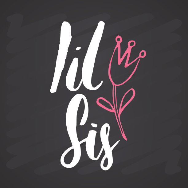 姐妹书法字牌，儿童托儿所印刷短语。矢量插图黑板背景图片下载