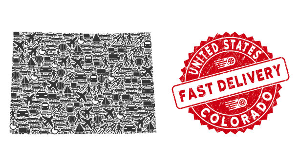 装运马赛克科罗拉多州地图纹理图片下载