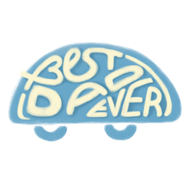 彩色，纹理手绘字母-最好的爸爸。数码插图贺卡，父亲节海报，明信片，横幅，打印在衣服上。蓝色汽车剪影中的黄色短语。图片下载