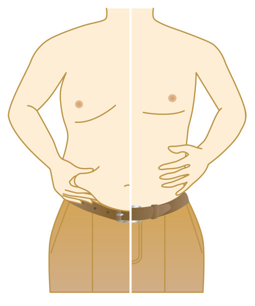 之前和之后的节食者。胖男人和苗条男人。图片下载