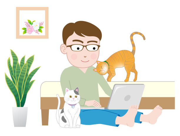 一个在家远程工作的人图片下载