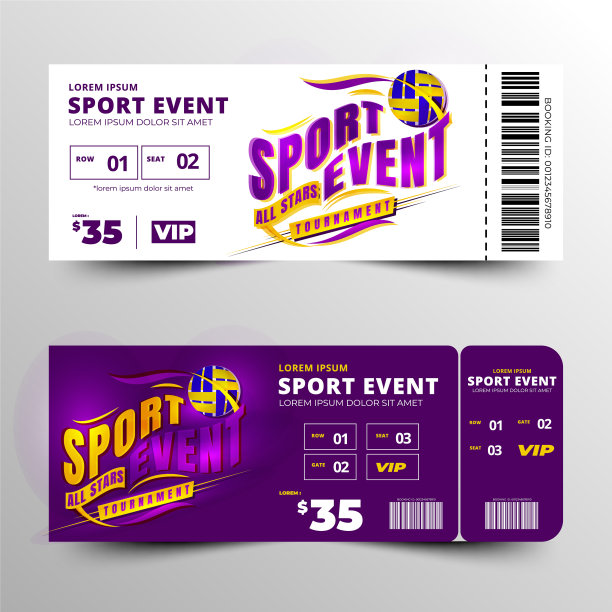 体育赛事门票模板设计图片下载