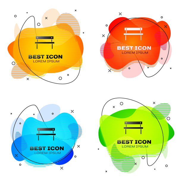 黑色长凳图标孤立在白色背景设置图片下载