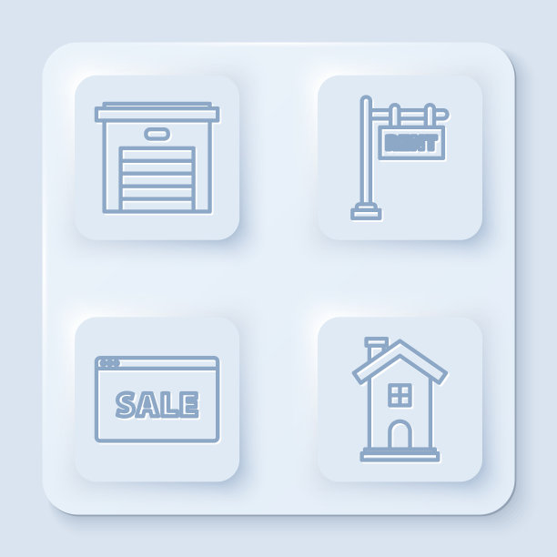 设行车库挂有文字租赁标志图片下载