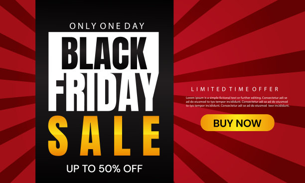 黑色星期五促销横幅布局设计图片下载