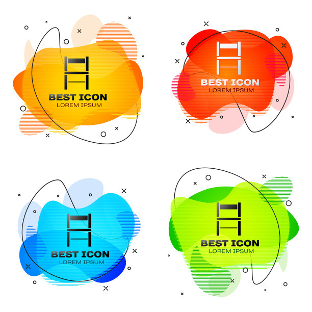 黑色椅子图标孤立在白色背景设置图片下载