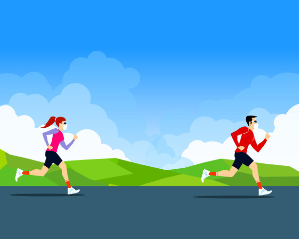 路上戴着面具的医疗跑步者。社会距离图片下载