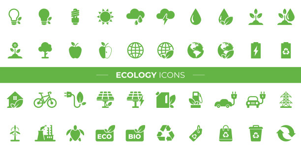 绿色生态图标集图片下载