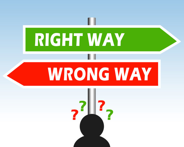 是对是错。正确或错误的决定。艰难的选择说明。图片下载