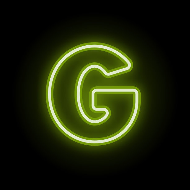 黑色的霓虹字母g图片下载