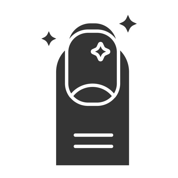 美甲黑色字形图标。指甲服务。美容行业。图标为网页，促销。UI UX GUI设计元素图片下载