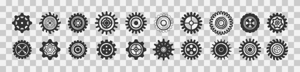 齿轮图标集合。图片下载