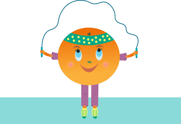 矢量橙色跳绳图片下载