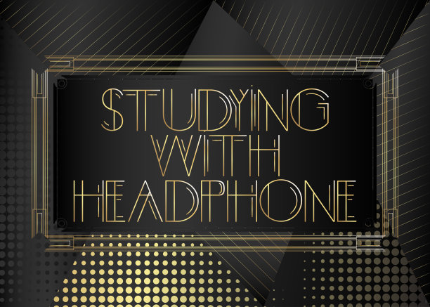 装饰艺术与耳机文本学习。图片下载